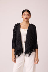 Lara Fringe Overlay - Black